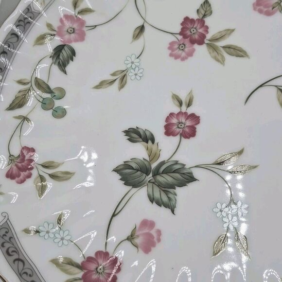 Andrea by Sadek Garden Splendor Cake Plate / Server Serving Set Porcelain 10.5" - Picture 10 of 14